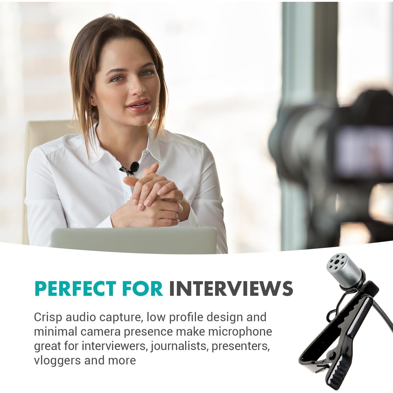 Micrófono Lavalier Movo Compatible con DJI Mic y Rode GO - 190.5 cm