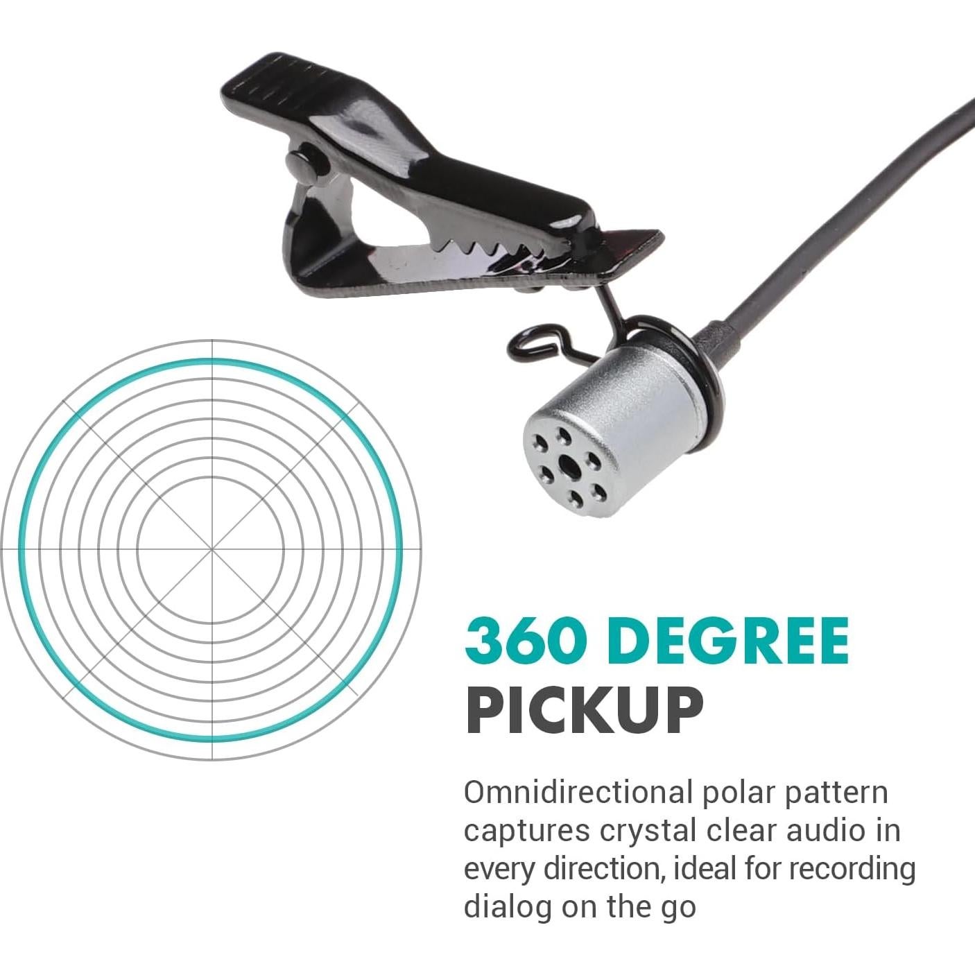 Micrófono Lavalier Movo Compatible con DJI Mic y Rode GO - 190.5 cm