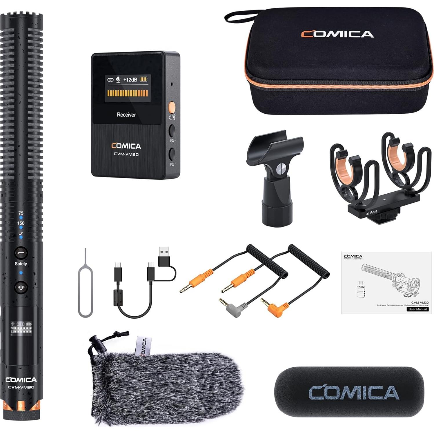 Micrófono de escopeta inalámbrico Comica VM30 - Supercardioide 48kHz