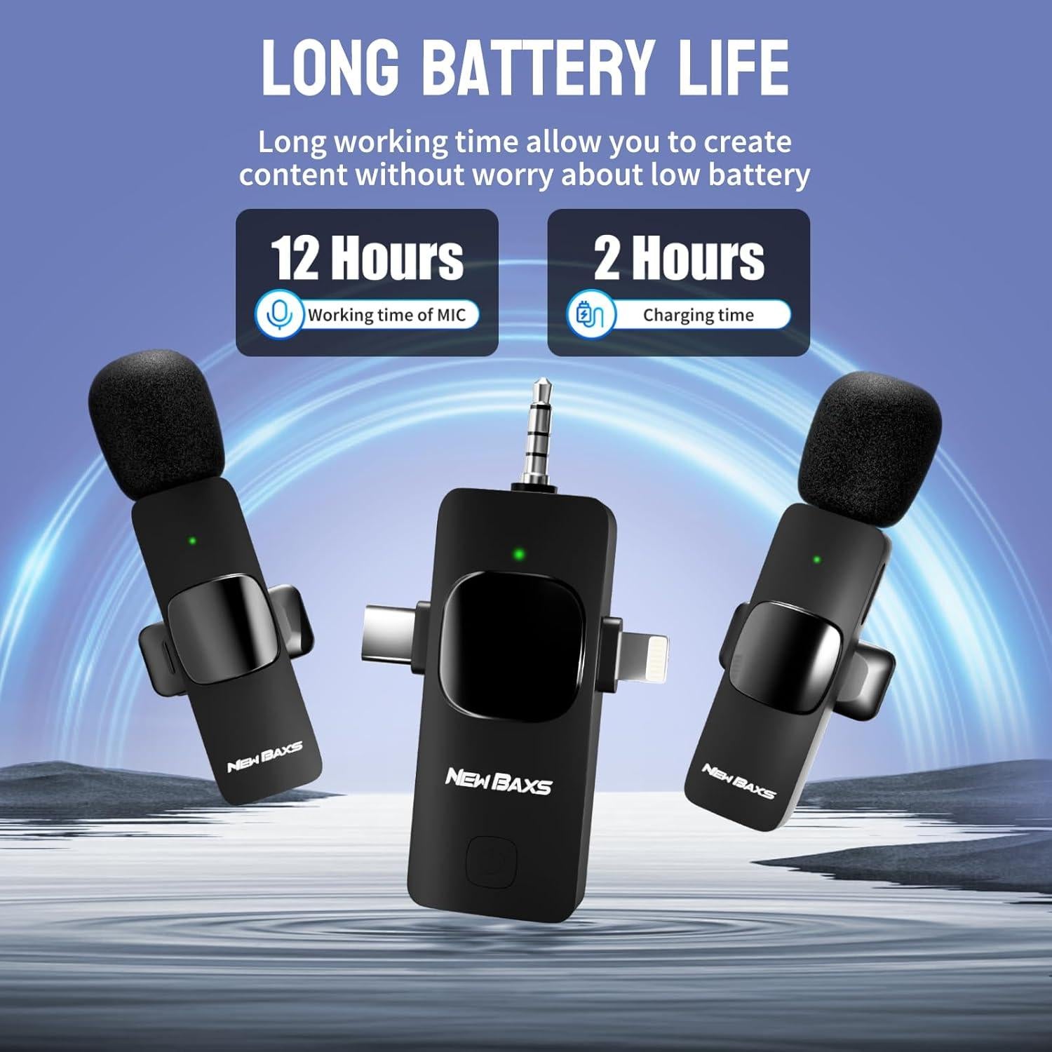 Micrófono Lavalier Inalámbrico NEWBAXS AR6 con Reducción de Ruido