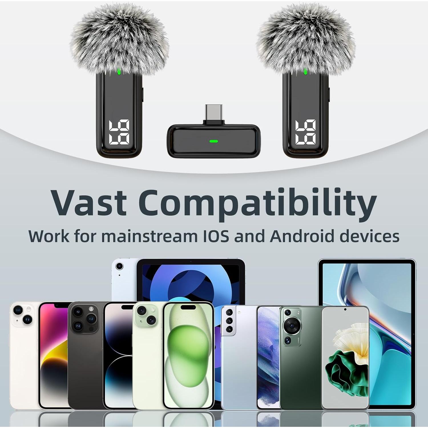 Micrófono Lavalier Inalámbrico USB C OUWEALY para iPhone 15/16