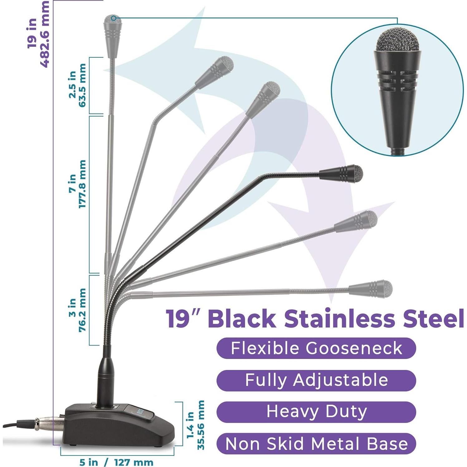 Micrófono de Cuello de Ganso ECS WordSentry 3.5mm para PC y Smartphones