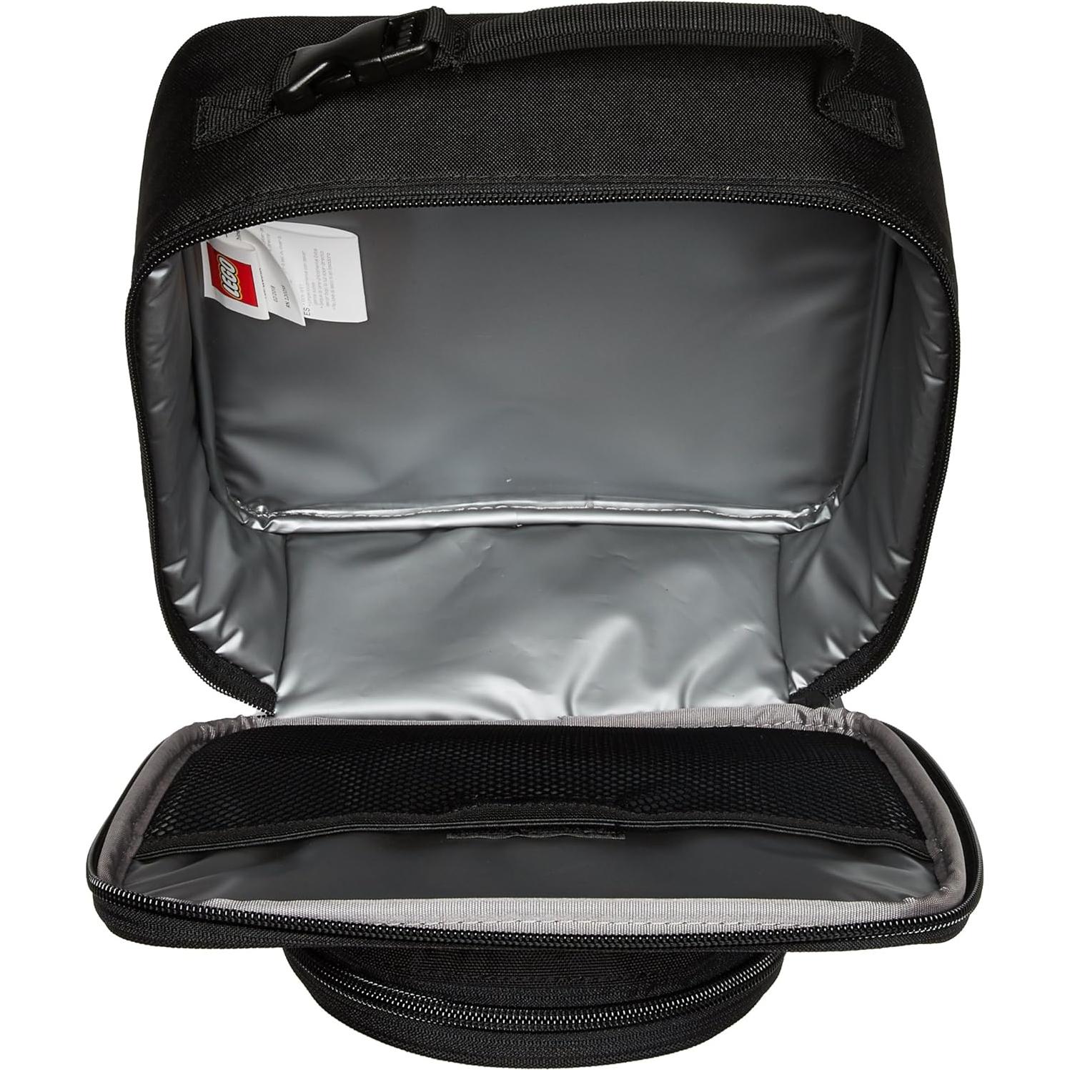 Bolsa de Almuerzo Aislada LEGO Brick Negra 5L para Escuela