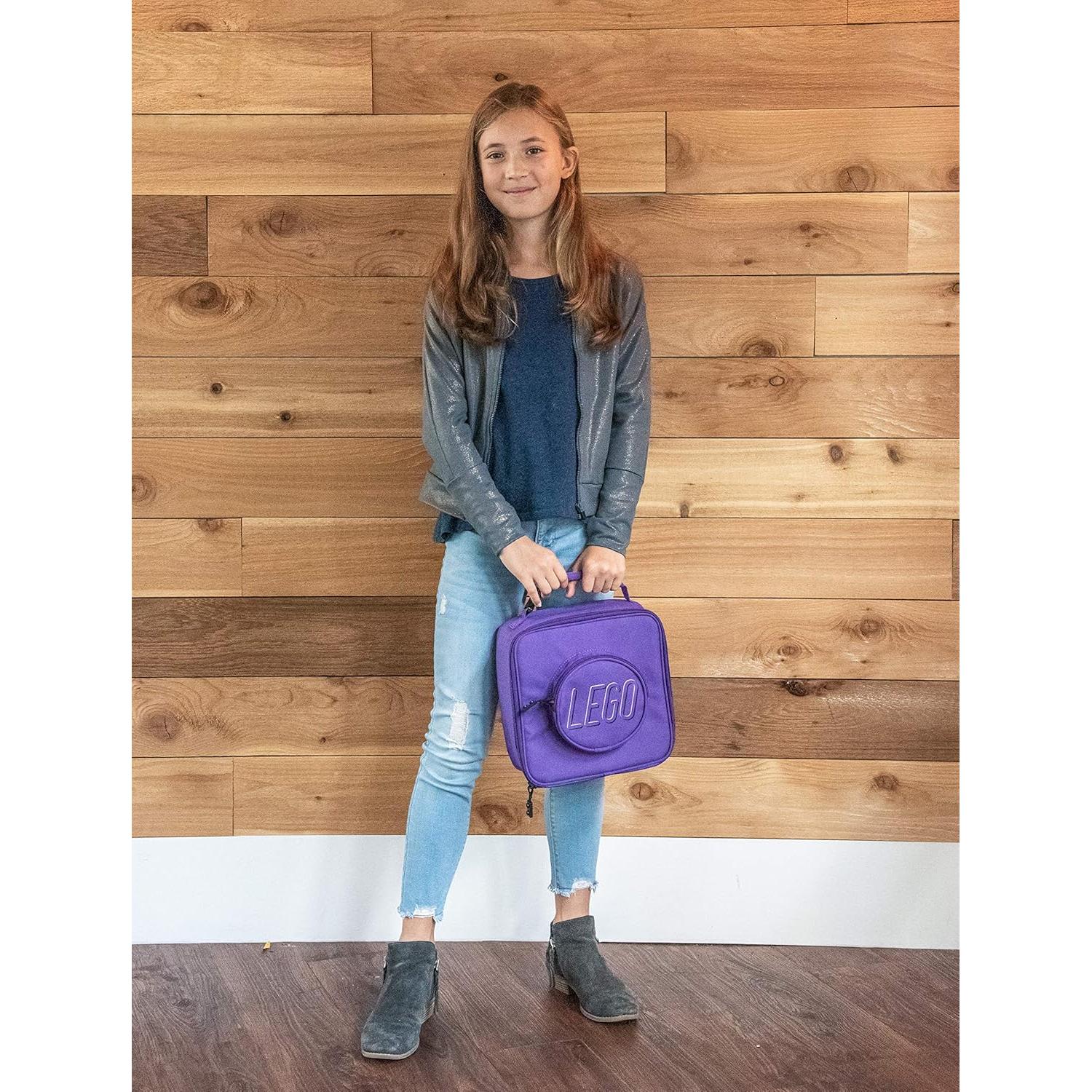 Bolsa de Almuerzo LEGO Brick Morada 20x20 cm Aislada