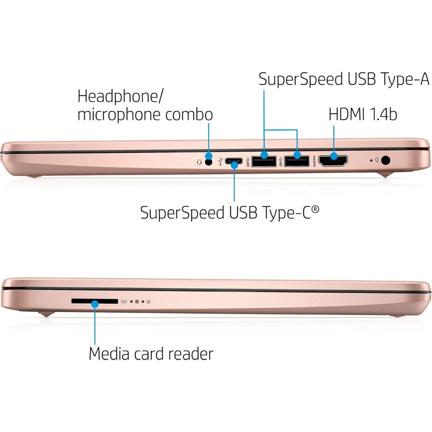 Laptop HP Stream 14" Rosa Dorado, Intel Celeron N4020, 4GB RAM, 128GB