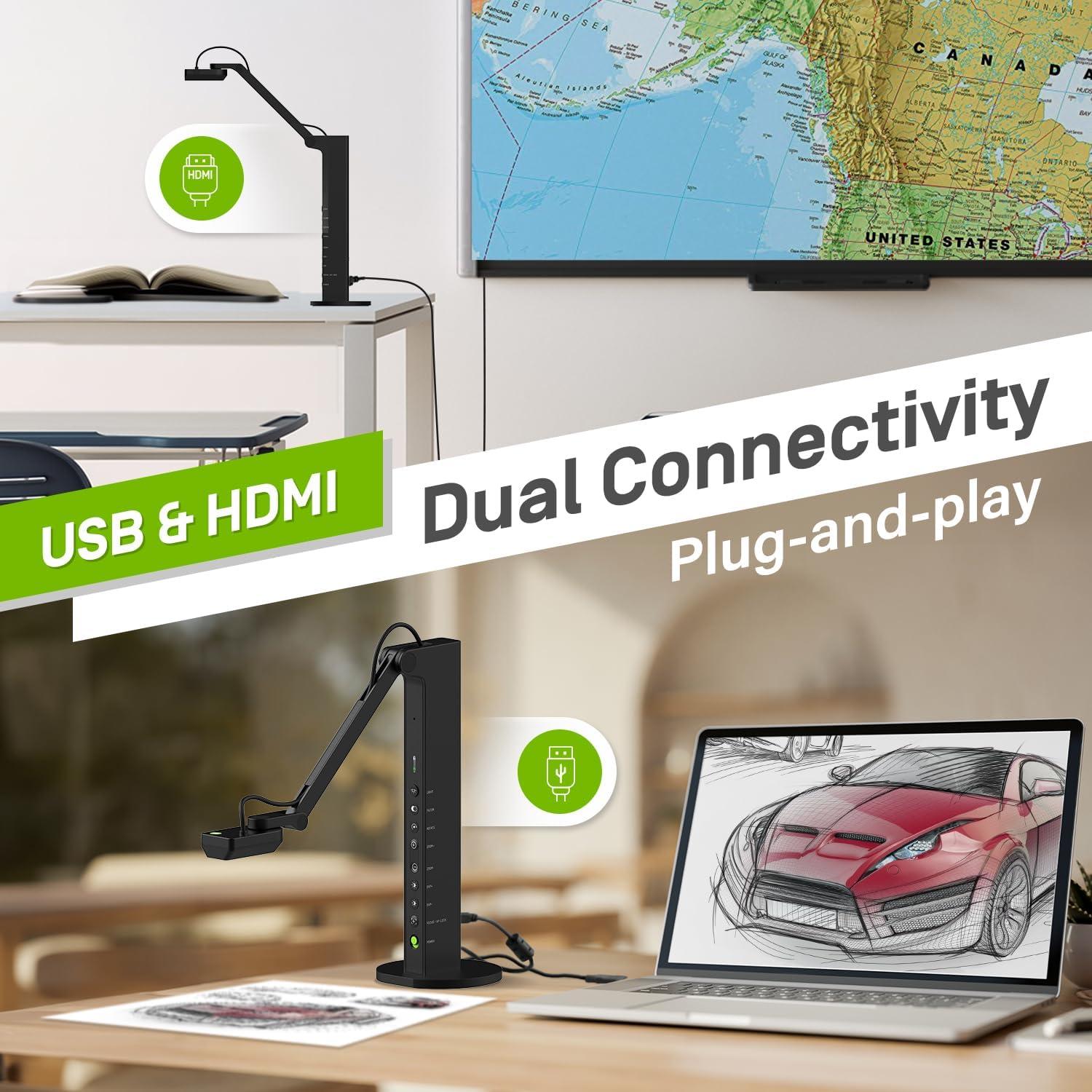 Cámara de Documentos IPEVO VZ-R Ultra 13MP 4K HDMI/USB