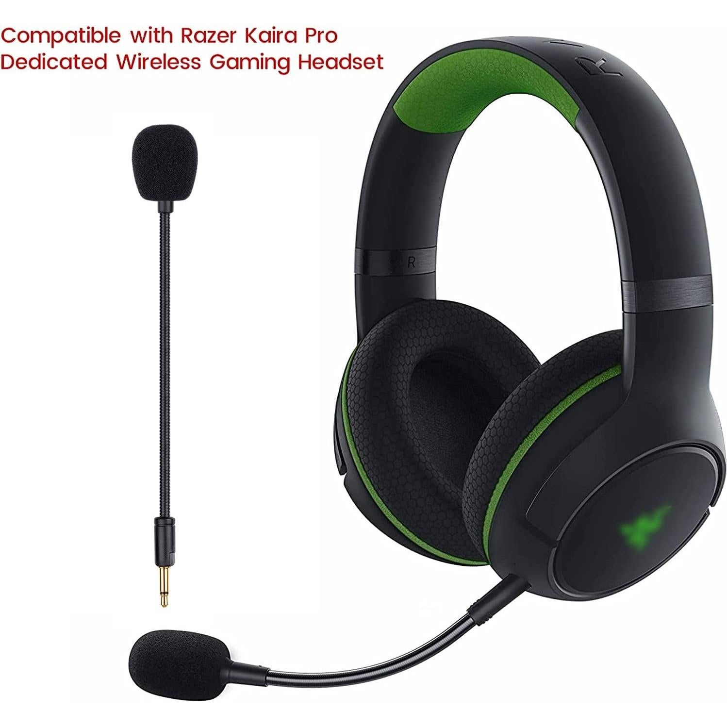 Microphone Replacement for Razer Kaira Pro Wireless Gaming Headset, Omnidirectional Detachable Mic Boom Works on Xbox One, Xbox Series X & S, PS5, PS4, PC, Mac