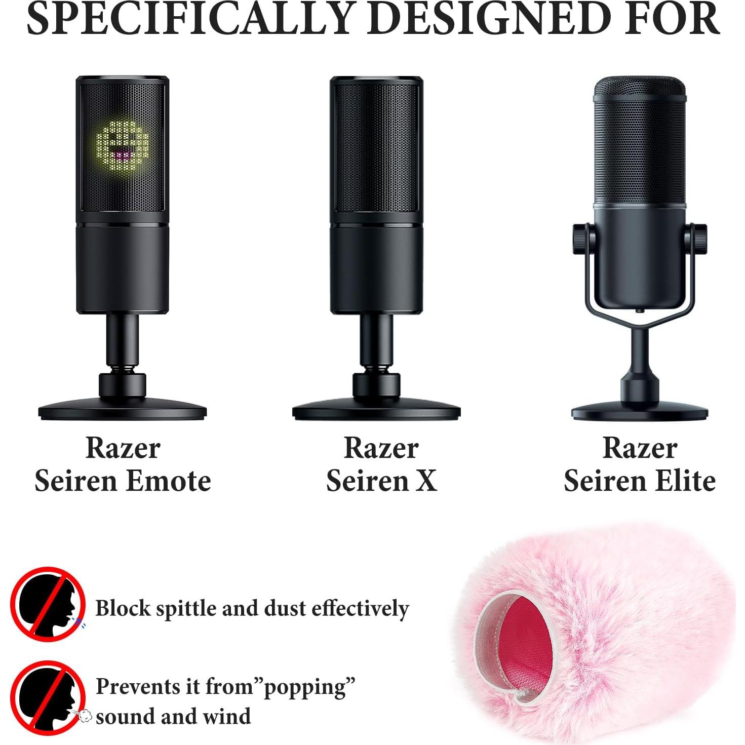 Funda de Piel de Viento Geekria Rosa para Micrófonos Razer