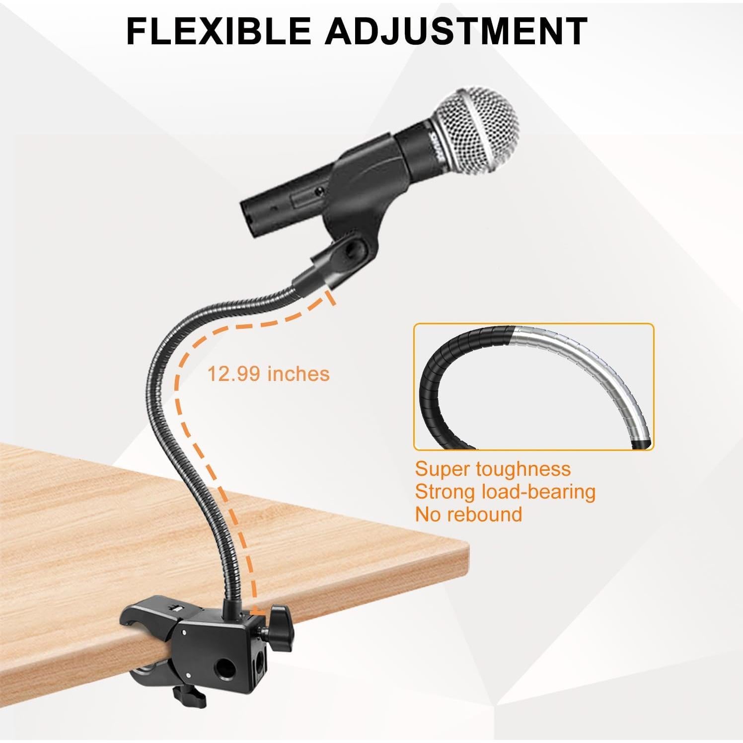 Soporte de Micrófono Flexible KMM1250419 33 cm con Clamp