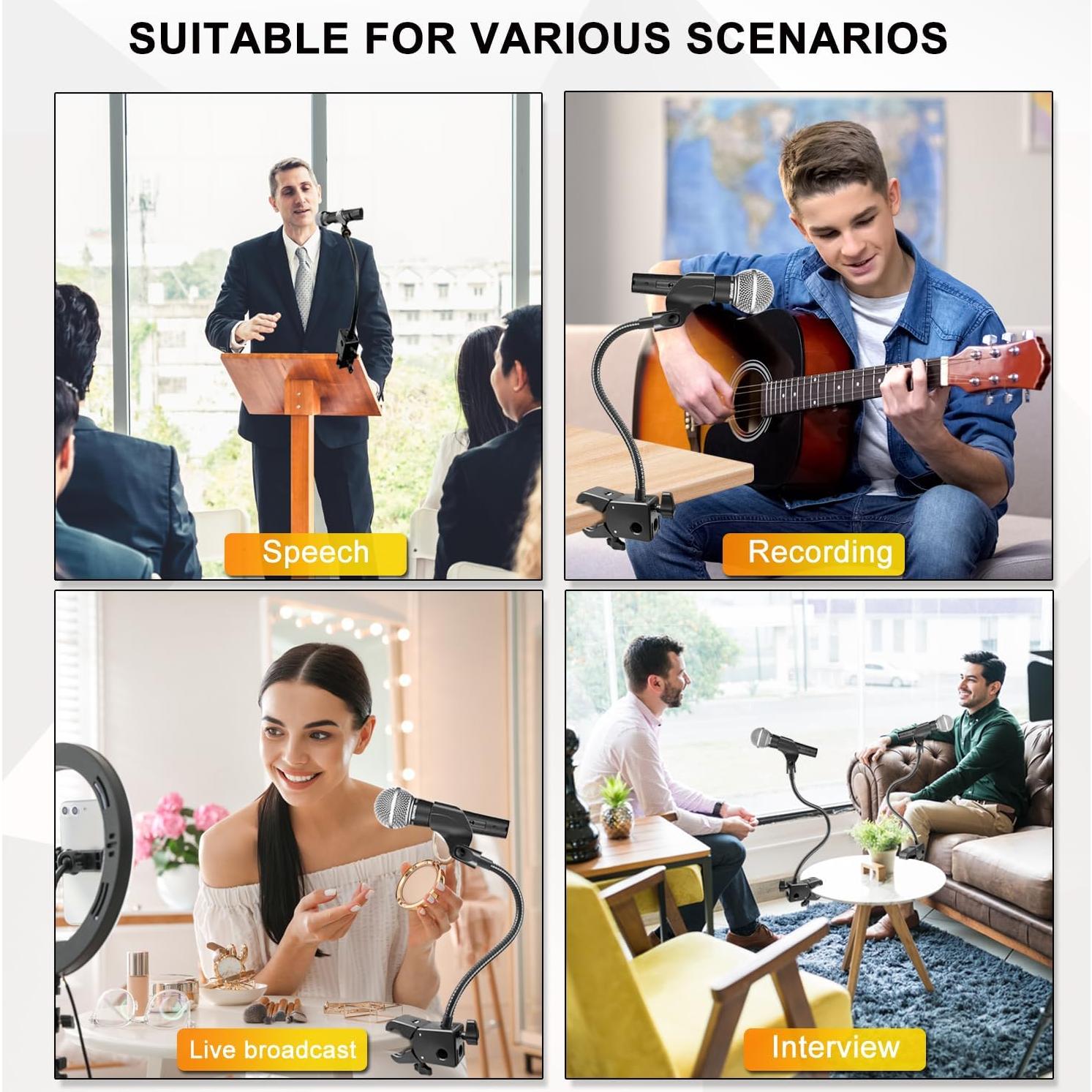 Soporte de Micrófono Flexible KMM1250419 33 cm con Clamp