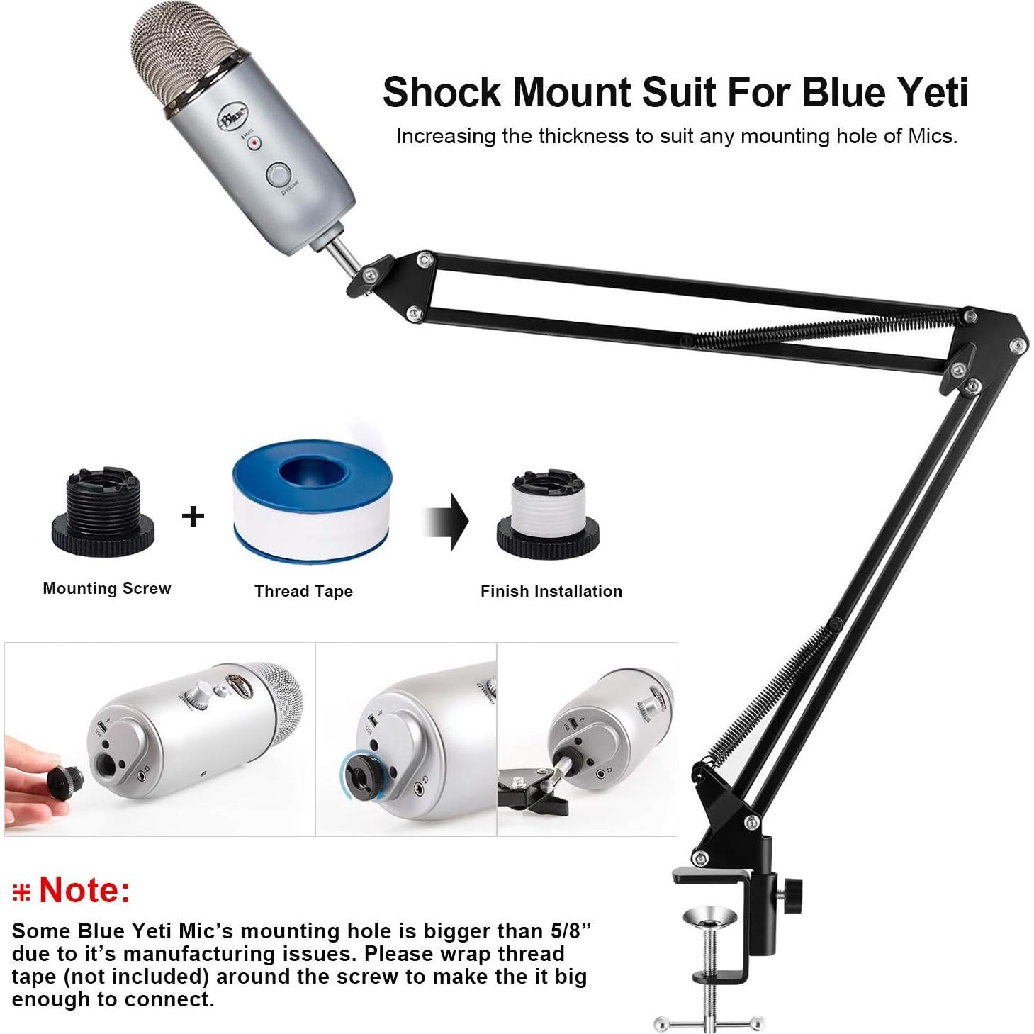 Soporte de Micrófono Ajustable Blue Yeti - Acero Aleado