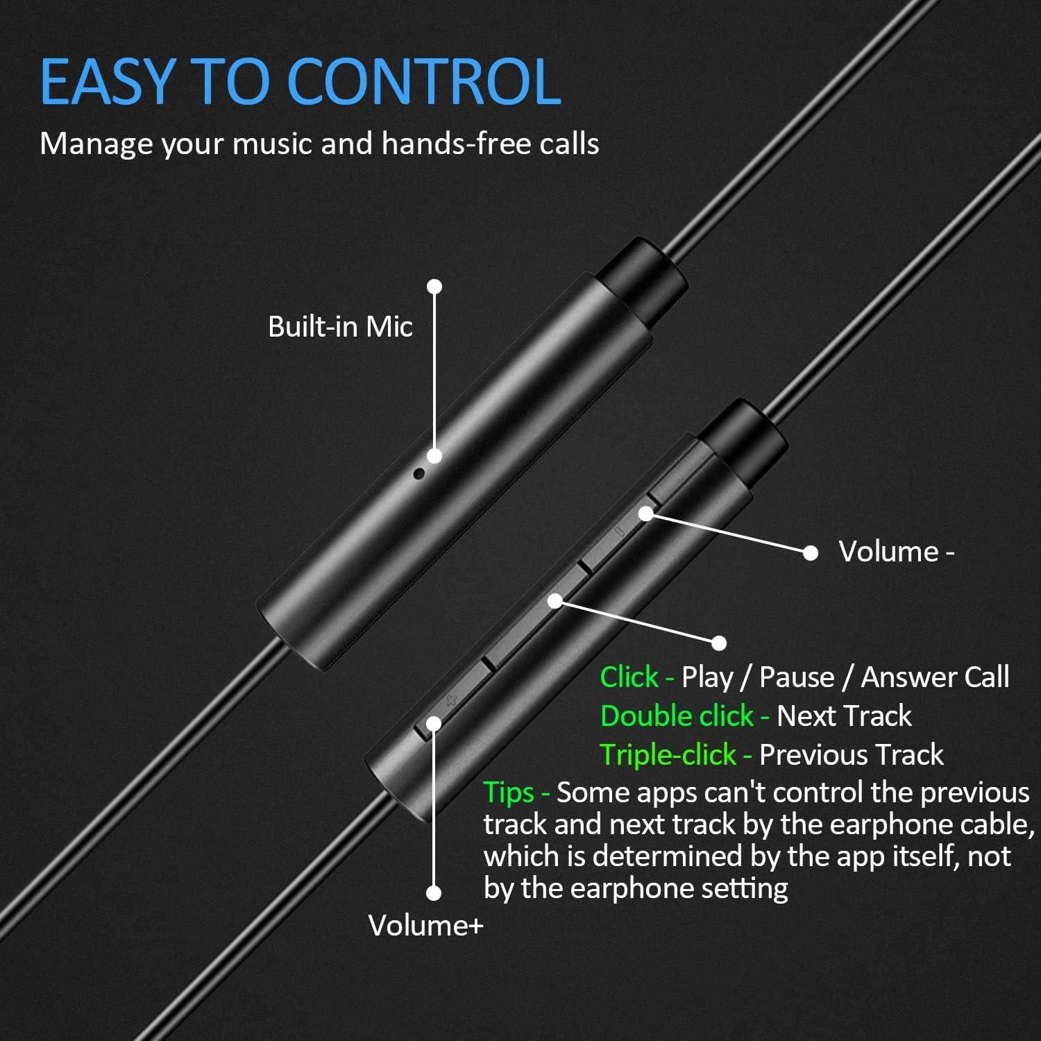 USB Type C Earbud Headphones, Hi-Res in-Ear Earphone w/Mic Compatible with iPhone 15 Series New iPad Pro/MacBook Pro, Google Pixel 5g/5/4xl, OnePlus, Samsung Galaxy, HTC U12, Sony, Essential, Razer