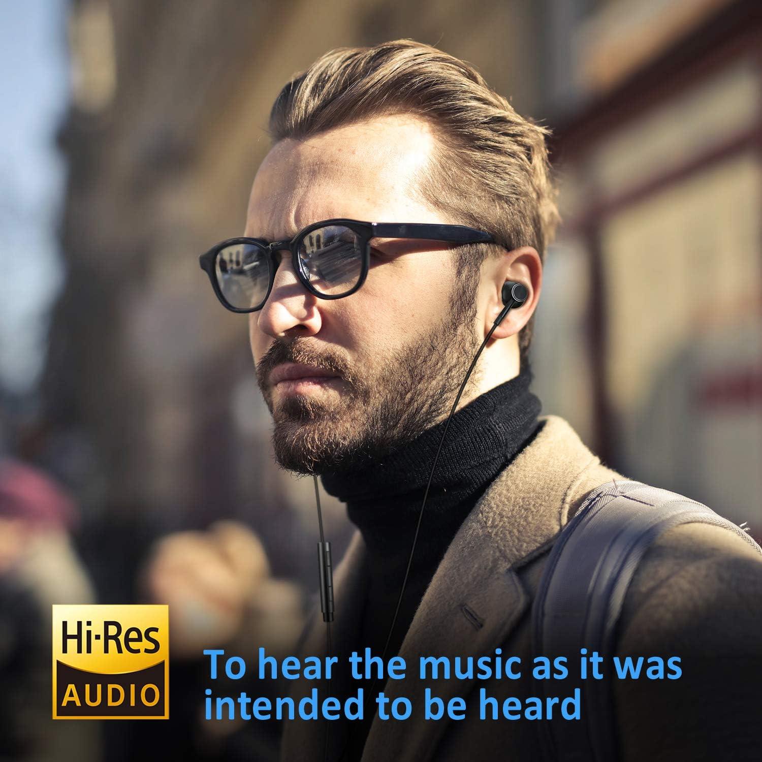 USB Type C Earbud Headphones, Hi-Res in-Ear Earphone w/Mic Compatible with iPhone 15 Series New iPad Pro/MacBook Pro, Google Pixel 5g/5/4xl, OnePlus, Samsung Galaxy, HTC U12, Sony, Essential, Razer