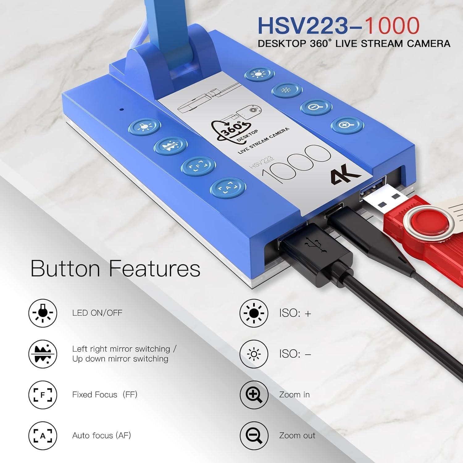 Cámara de Documentos USB TreasLin 10MP para Clases Online