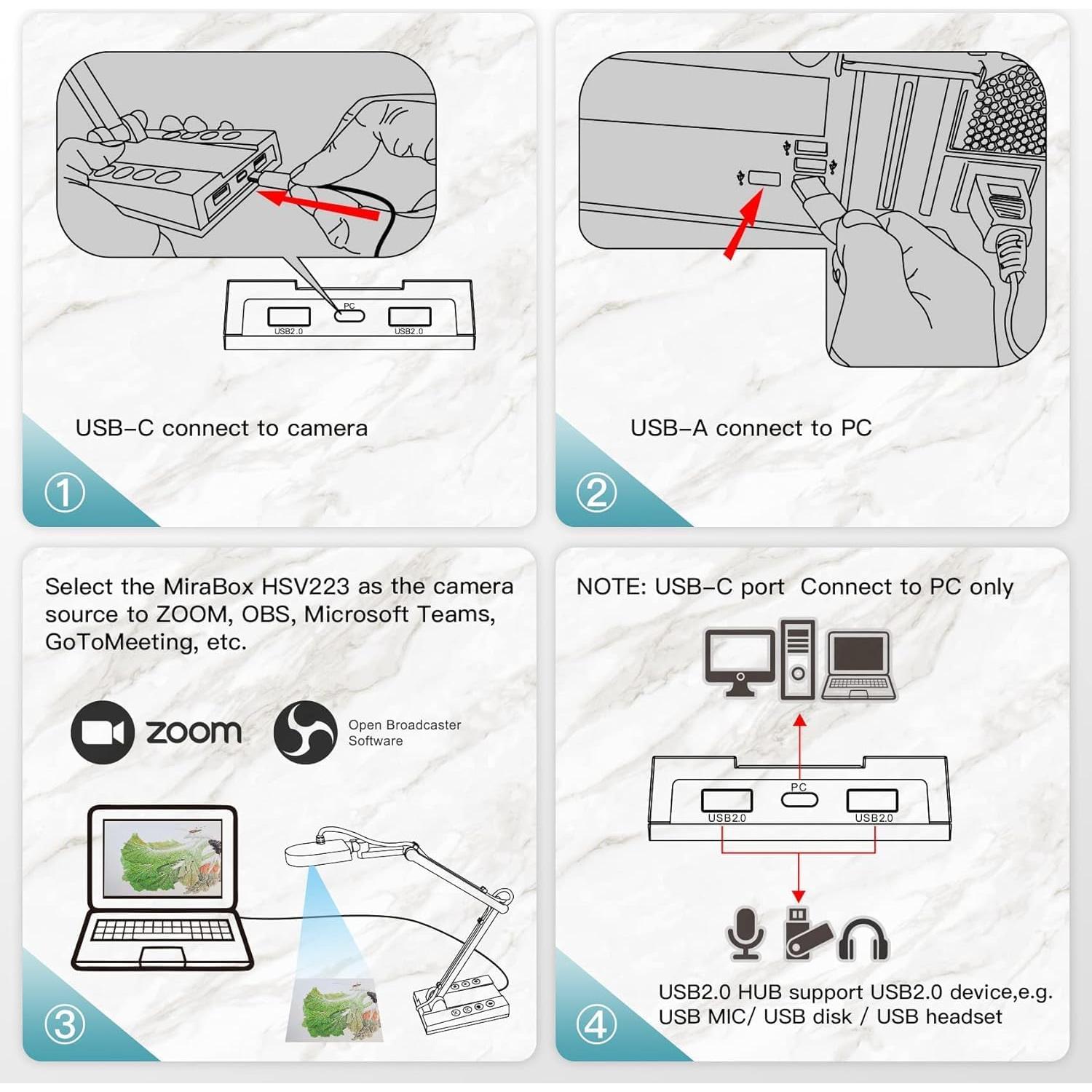 Cámara de Documentos USB TreasLin 10MP para Clases Online