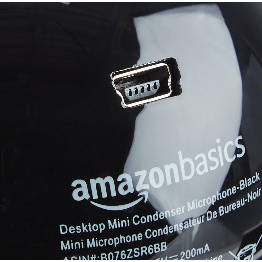 Micrófono de Condensador USB Amazon Basics Mini - Negro