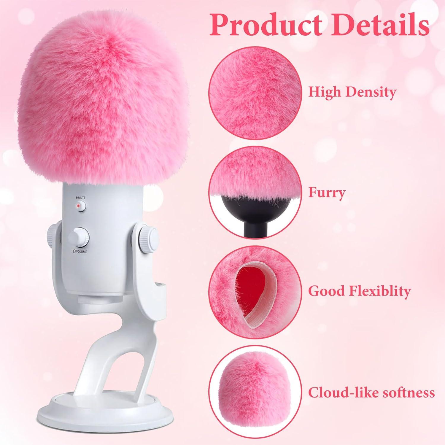 Filtro Pop para Micrófono Blue Yeti - Funda de Espuma Rosa 11x13 cm