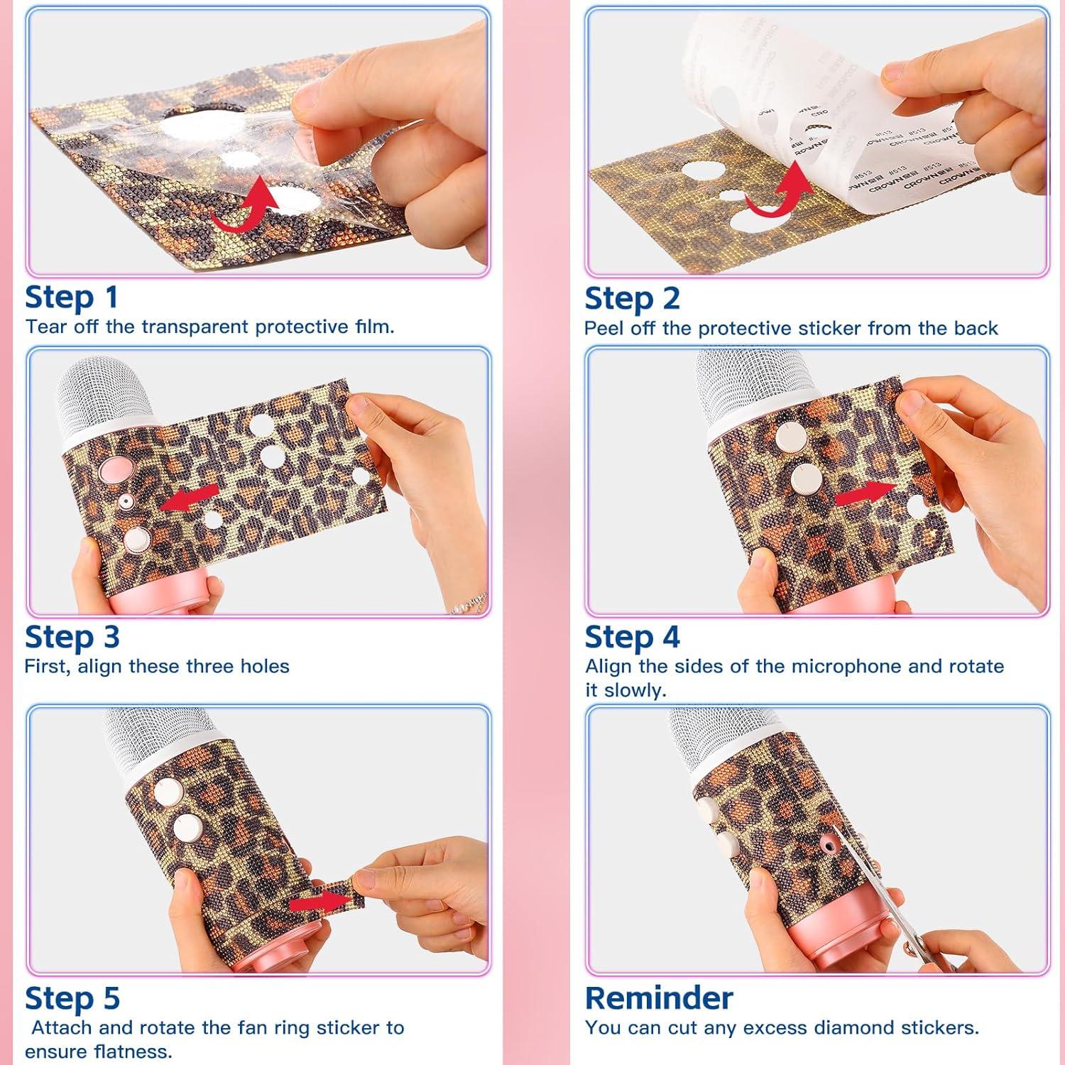 Cubierta de micrófono peluda ZealSound + pegatina diamante