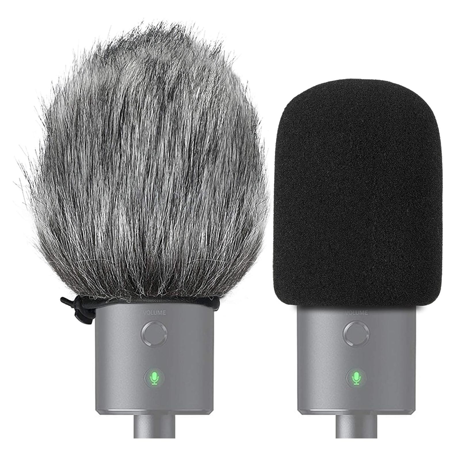 SUNMON Seiren X Mic Foam Windscreen and Furry Cover For Razer Seiren X Microphone