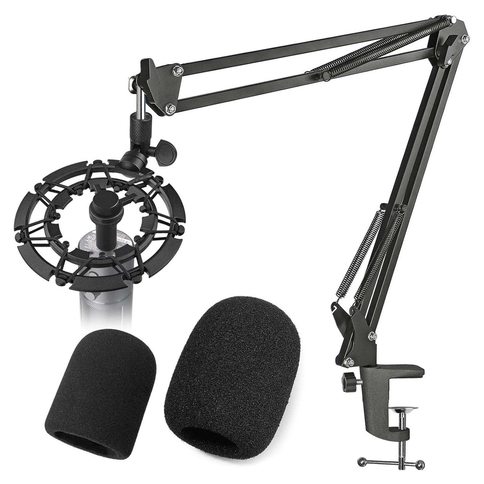 YOUSHARES Razer Seiren X Mic Boom Arm with Foam Cover - Mic Stand with Shock Mount and Foam for Razer Seiren X Microphone