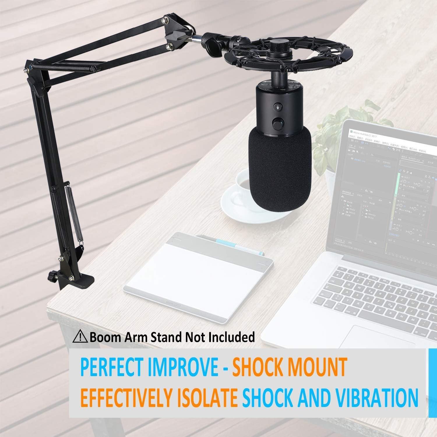 YOUSHARES Razer Seiren X Mic Boom Arm with Foam Cover - Mic Stand with Shock Mount and Foam for Razer Seiren X Microphone