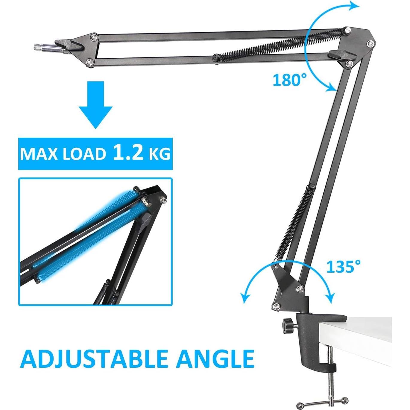 YOUSHARES Razer Seiren X Mic Boom Arm with Foam Cover - Mic Stand with Shock Mount and Foam for Razer Seiren X Microphone