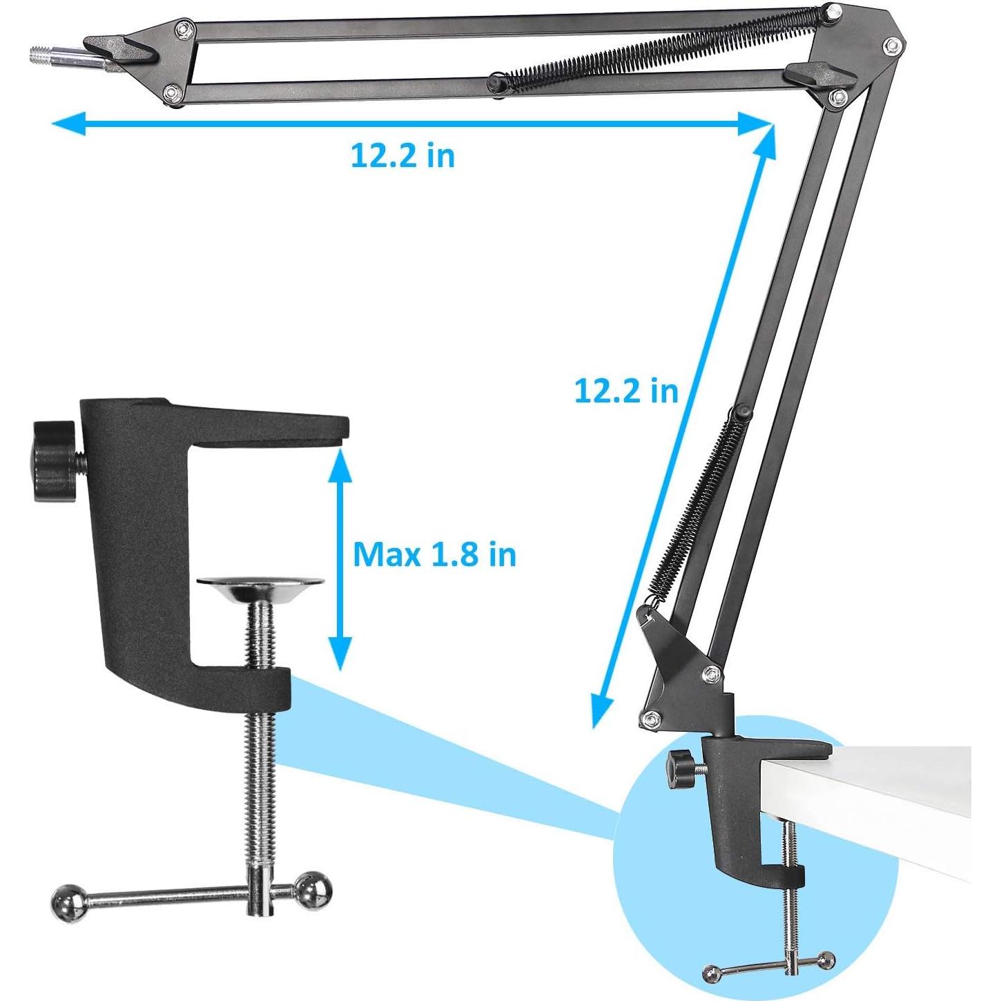 YOUSHARES Razer Seiren X Mic Boom Arm with Foam Cover - Mic Stand with Shock Mount and Foam for Razer Seiren X Microphone