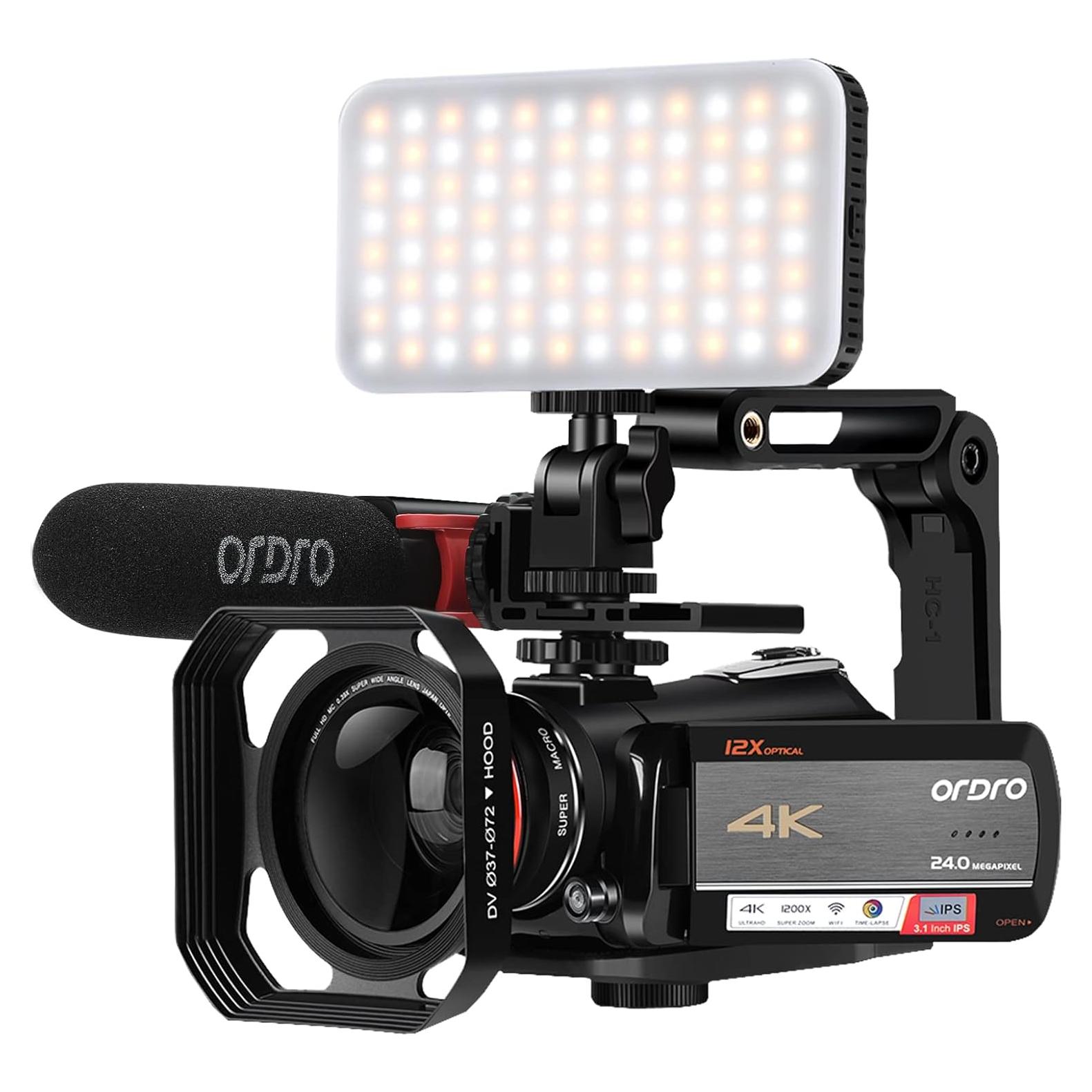 Cámara de Video 4K ORDRO AC5 Plus con Zoom Óptico y Pantalla Táctil