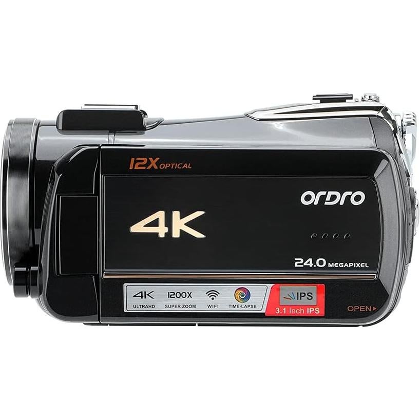 Cámara de Video 4K ORDRO AC5 Plus con Zoom Óptico y Pantalla Táctil
