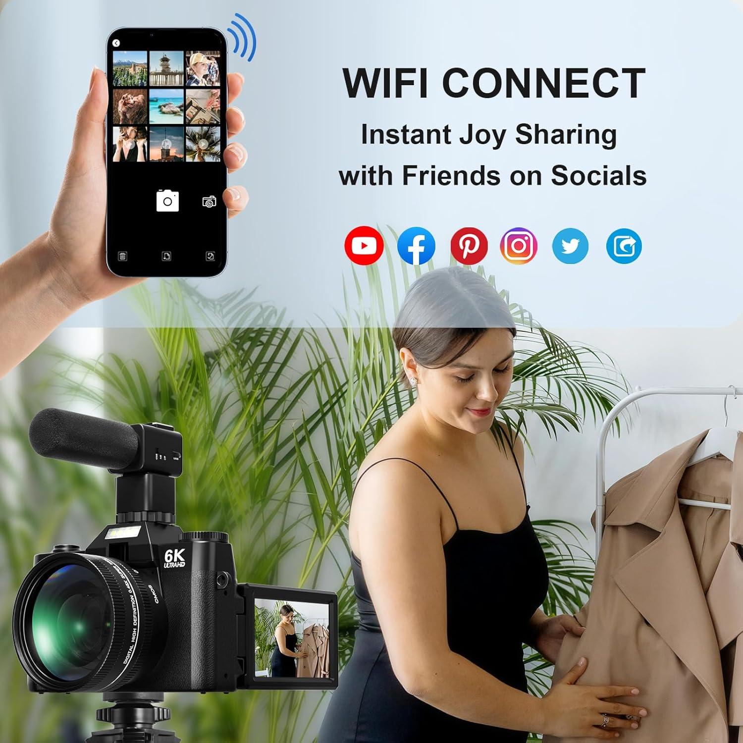 Cámara Digital Yatao YT01 64MP 6K Compacta con Pantalla Plegable