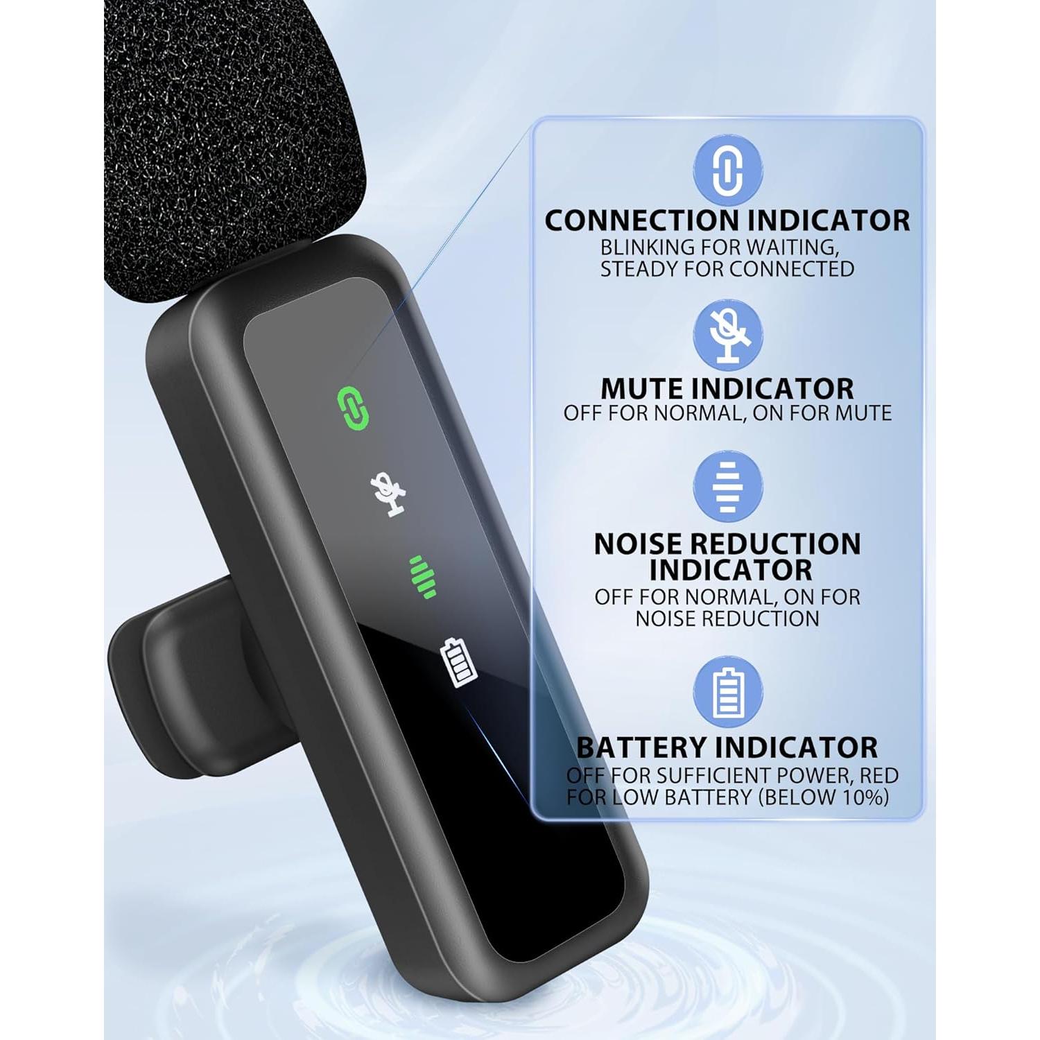 Micrófono Lavalier Inalámbrico M1 para iPhone y Android