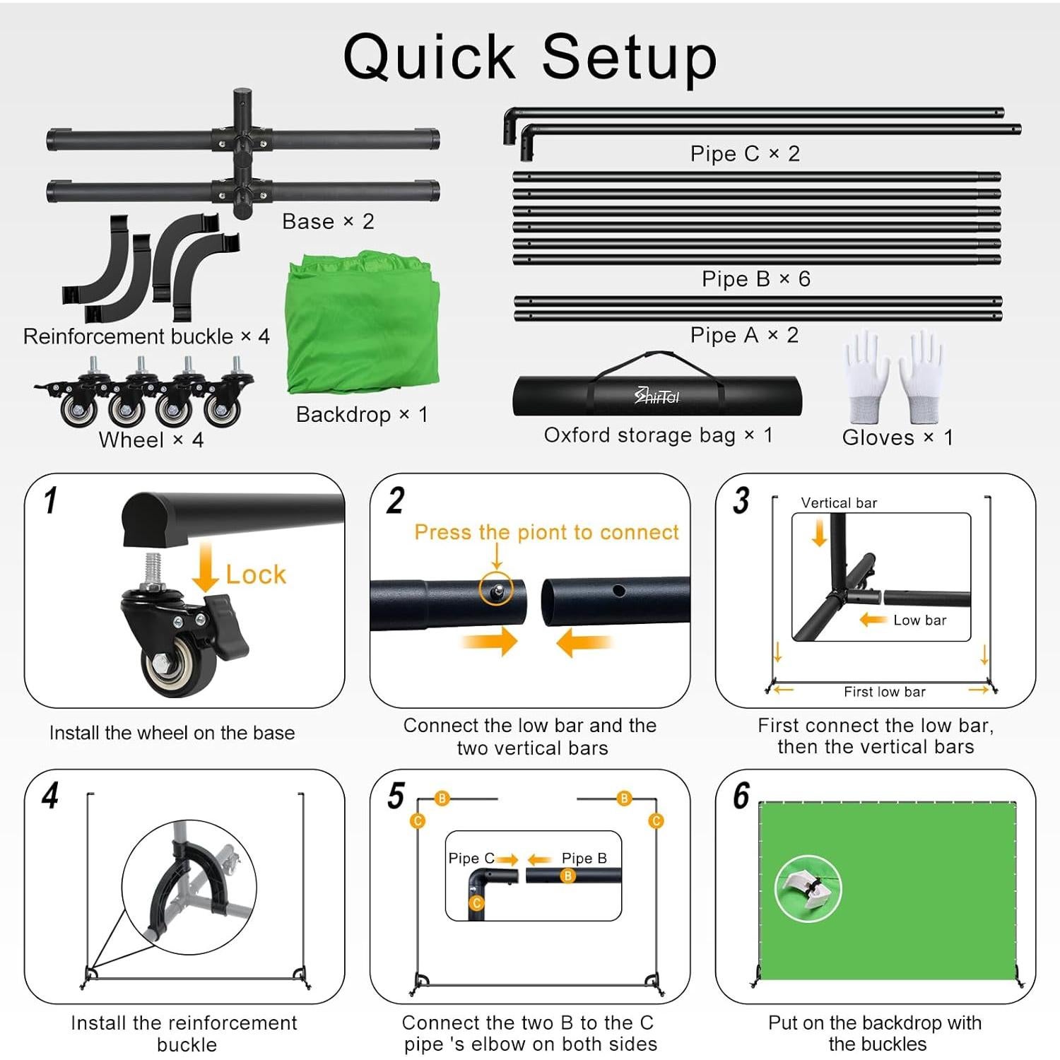 Pantalla Verde 2.13x3.05m con Soporte Móvil SHIRTAL