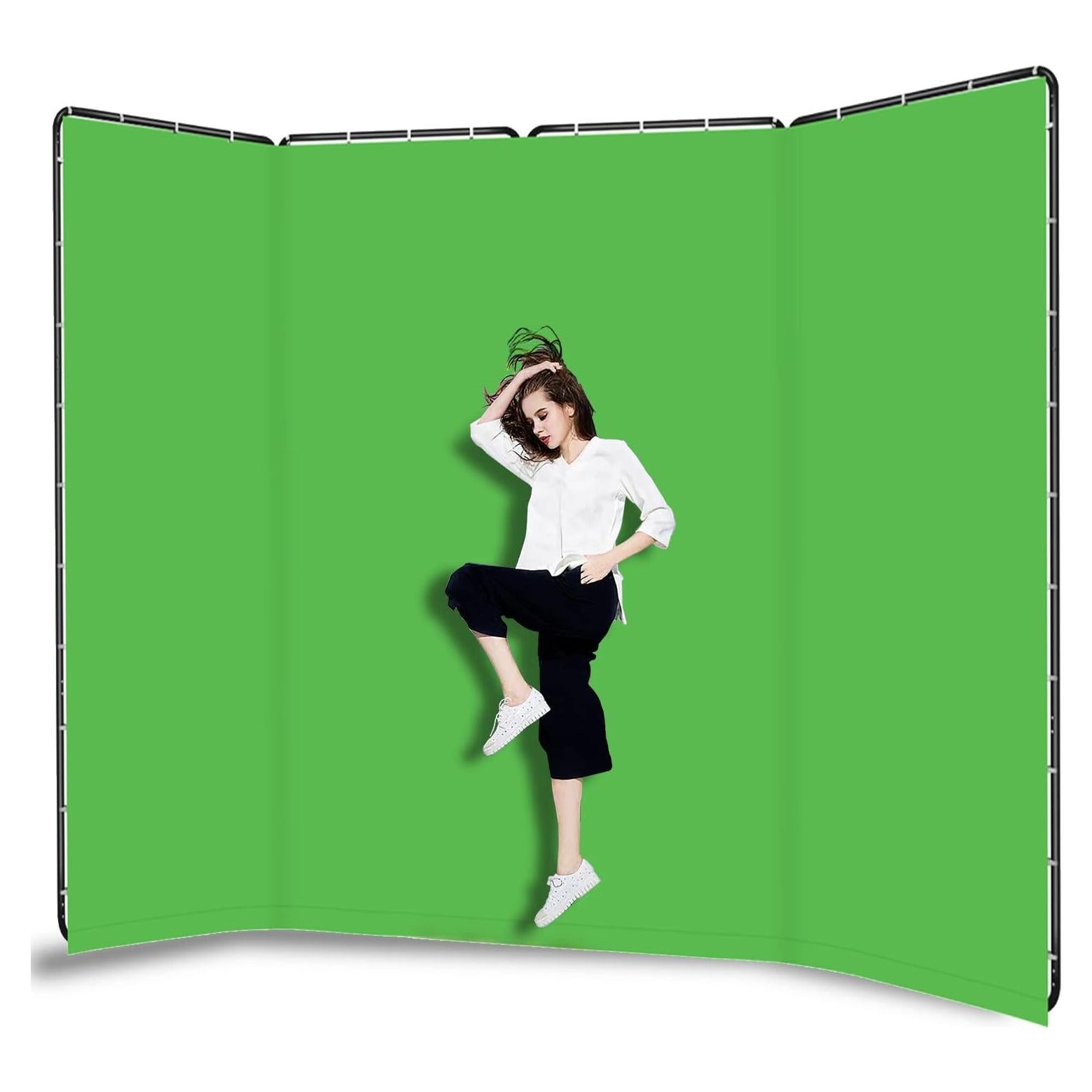 Fondo Verde Plegable 4x2.4m Shirtal con Soporte Resistente