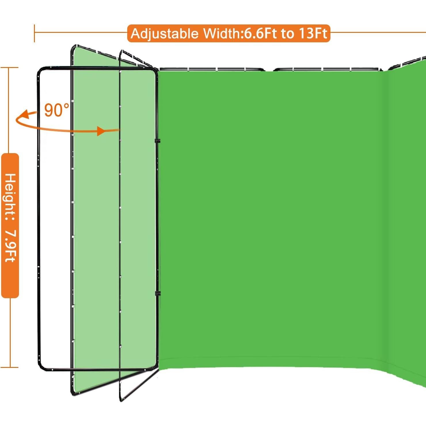 Fondo Verde Plegable 4x2.4m Shirtal con Soporte Resistente