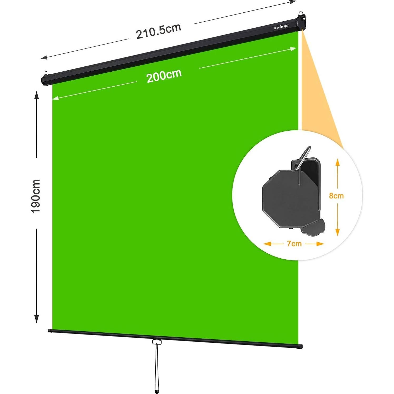 Fondo de Pantalla Verde Manual Excelimage 200x190 cm Chroma Key