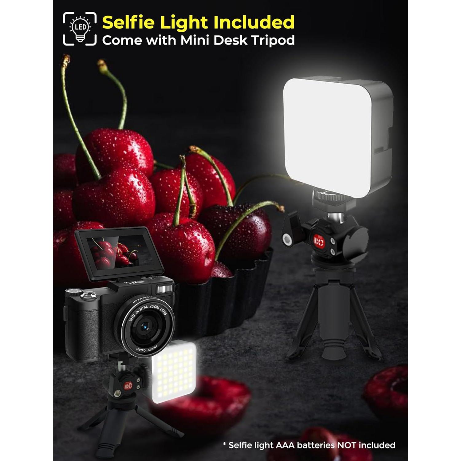 Cámara Digital 5K Novzzovaz VCam-WF1 64MP WiFi Pantalla Plegable