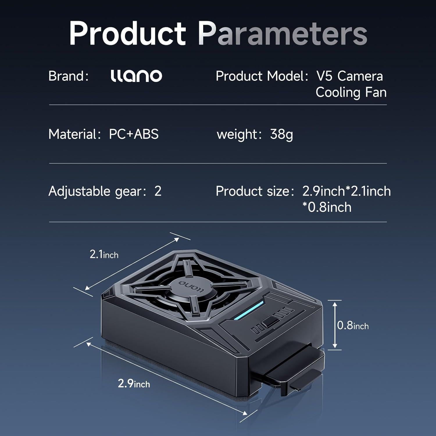 Ventilador de Enfriamiento de Cámara SHENZHEN V5 Negro