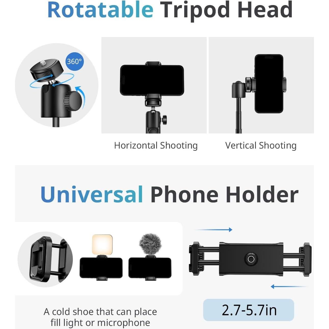 Trípode Extensible UBeesize 3 en 1 para Teléfonos y Cámaras