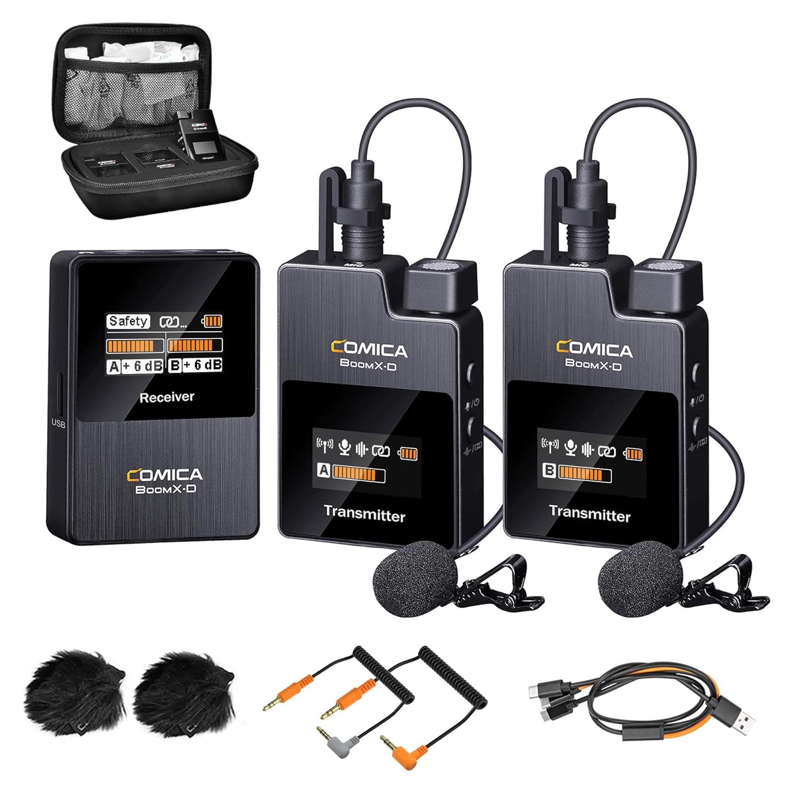 Micrófono Lavalier Inalámbrico Comica BoomX-D2 Dual 200m