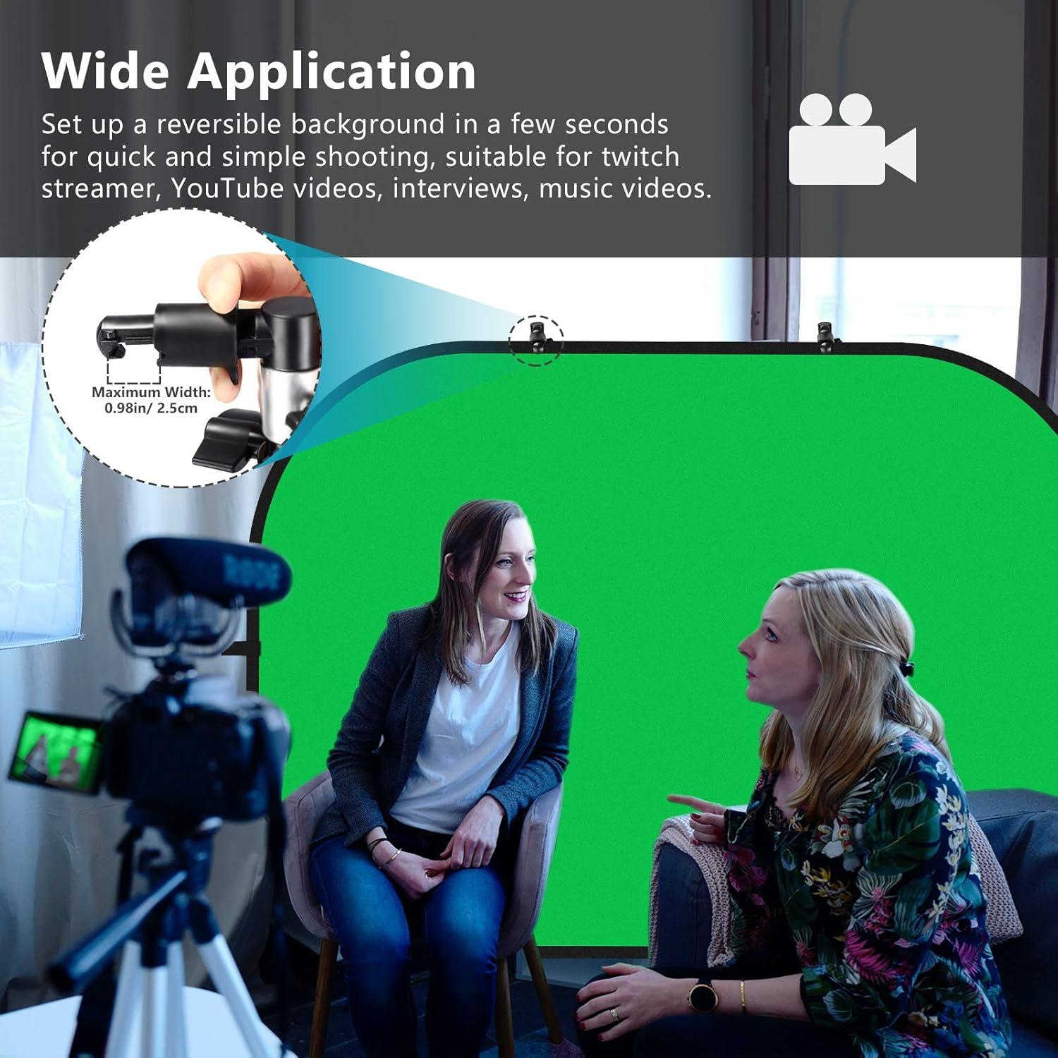 Fondo Chromakey Plegable Neewer 1.5x2m Verde Azul con Soporte