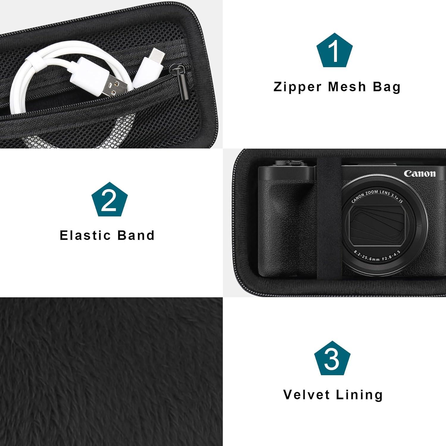 Funda Canboc para Cámara Híbrida Canon PowerShot V1 - Negro