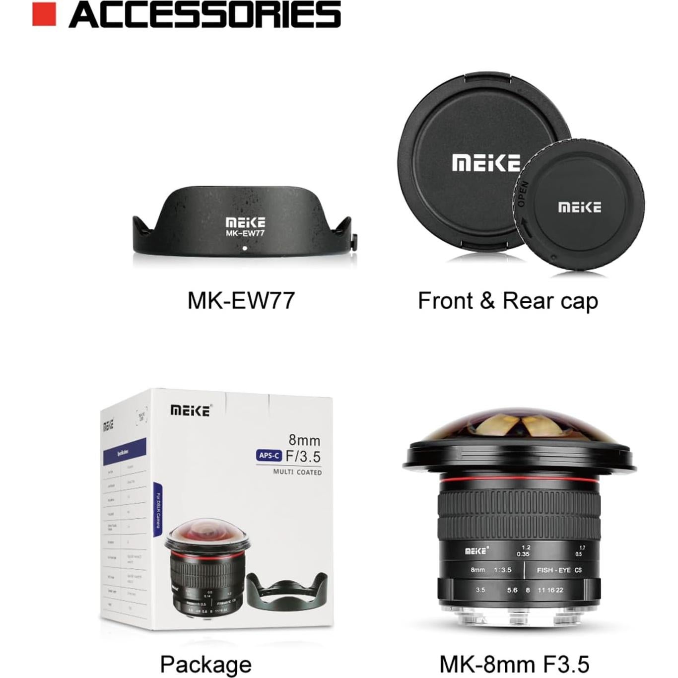 Lente Ojo de Pez Meike 8mm f3.5 para Canon EF APS-C