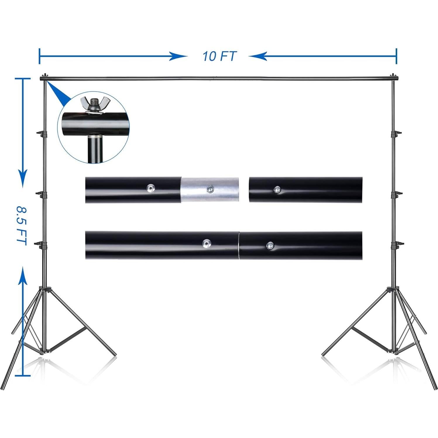 Kit de Soporte de Fondo Verde EMART 2.6x3.0m para Fotografía