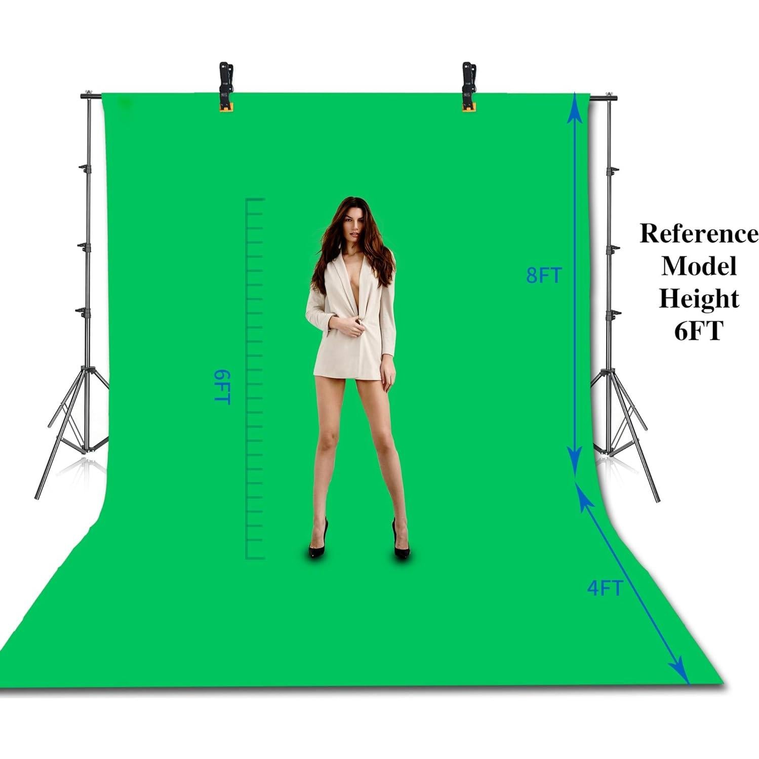 Kit de Soporte de Fondo Verde EMART 2.6x3.0m para Fotografía