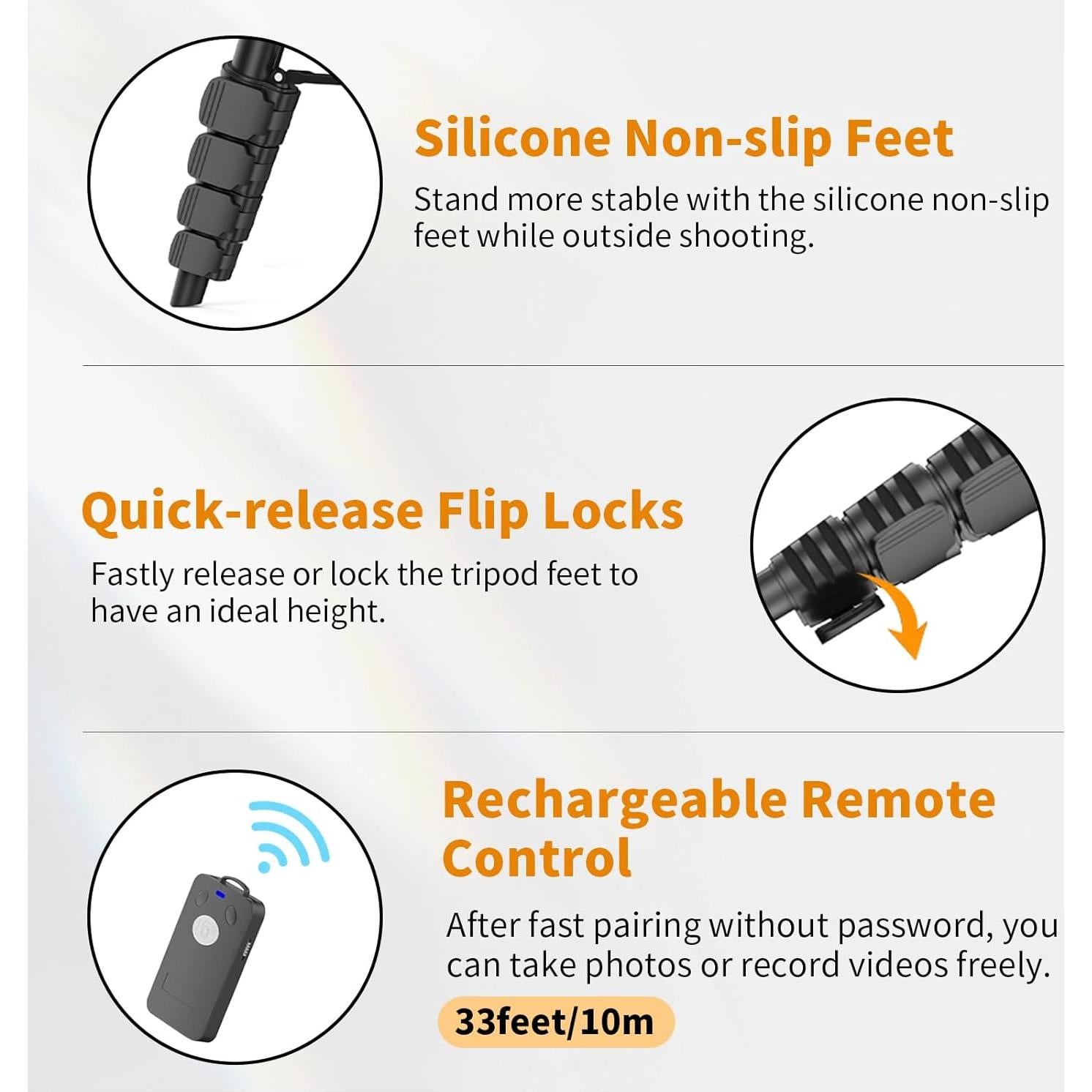 Trípode XXZU 67" (170 cm) Aluminio con Control Remoto