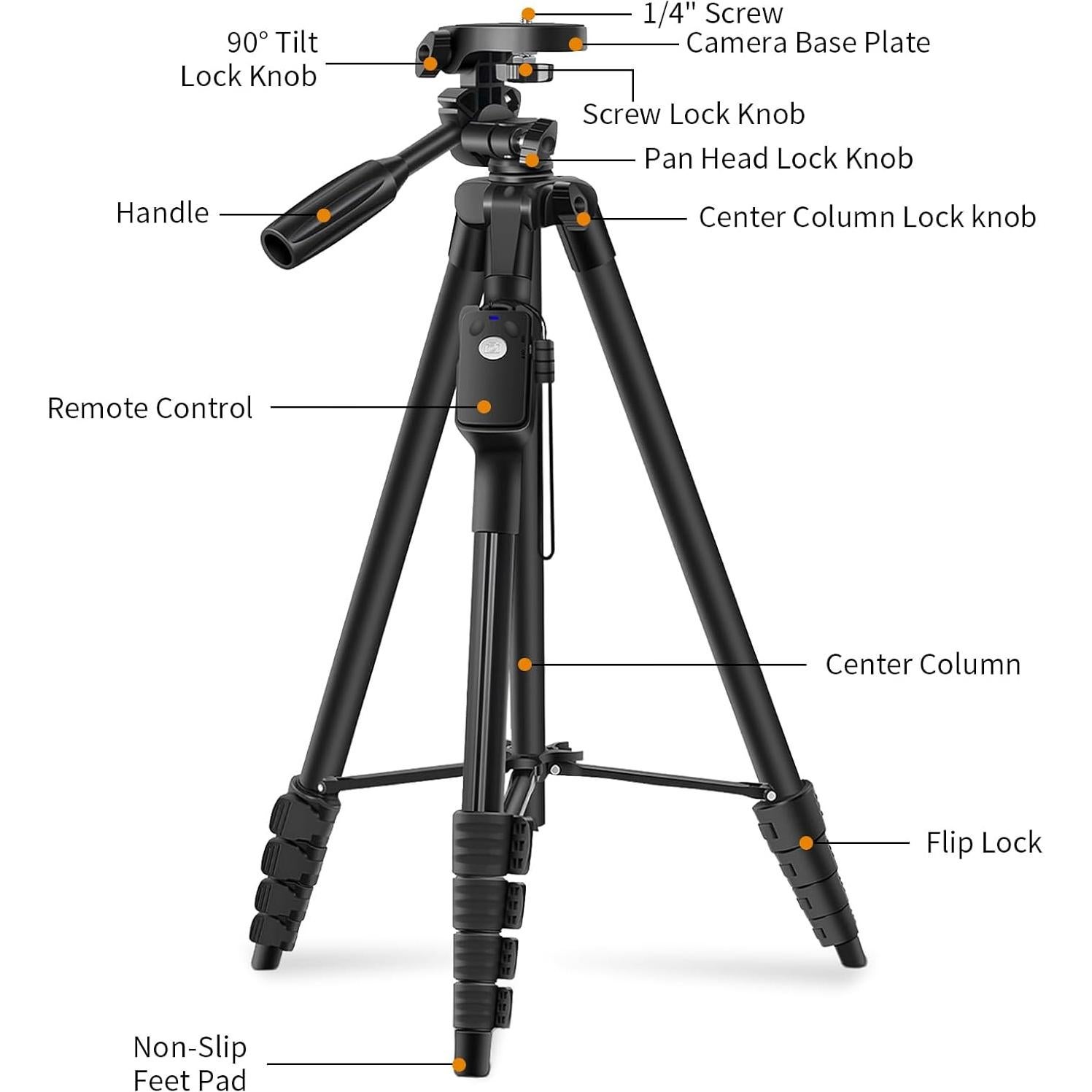 Trípode XXZU 67" (170 cm) Aluminio con Control Remoto