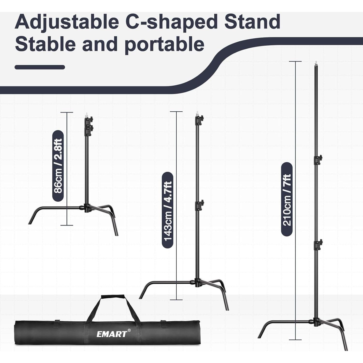 EMART Green Screen Backdrop Kit, 7 * 10 ft Photo Video Studio Greenscreen Background with Stand, Spring Clamps, Carrying Bag and Sandbags for Photography and Streaming