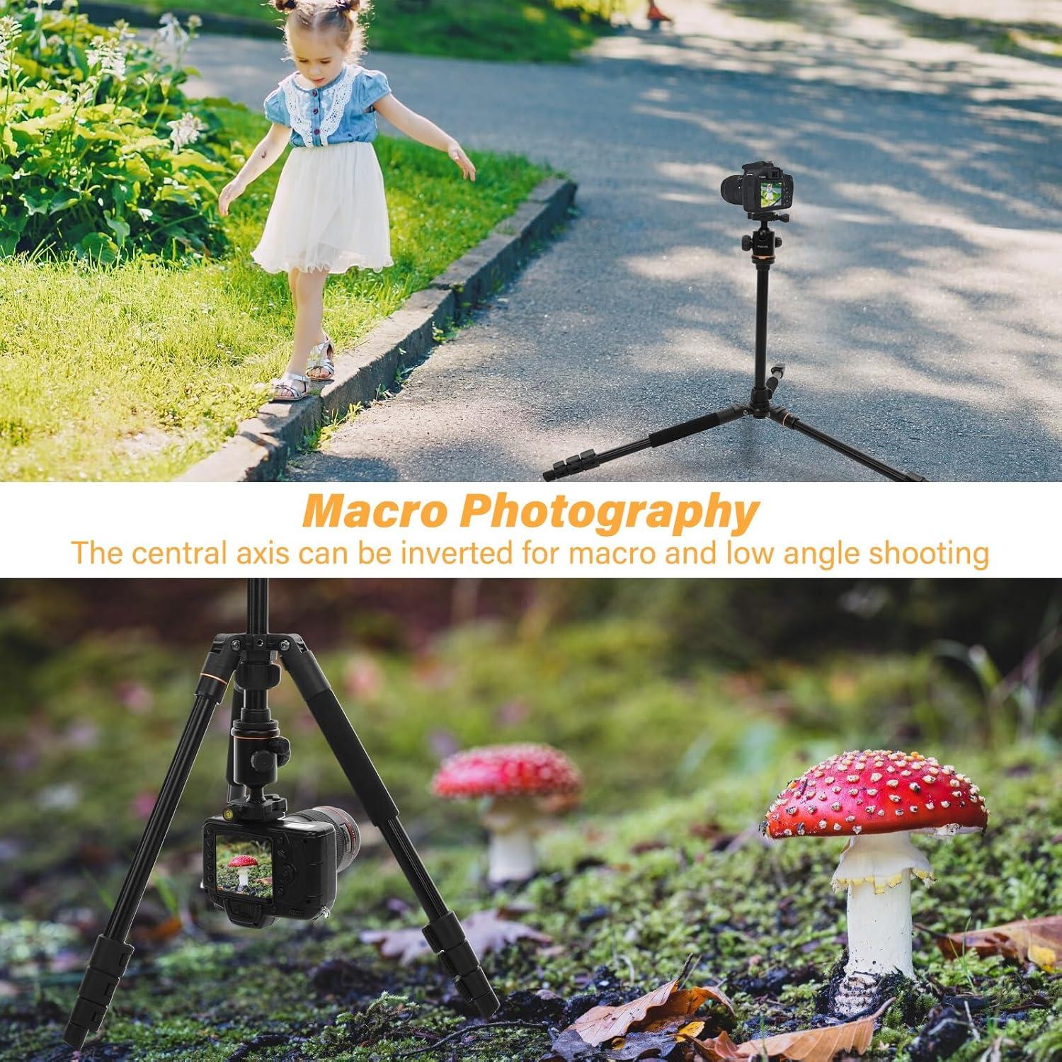 Trípode de Cámara Mosiso 164 cm Aluminio 5 kg Bolsa y Monopie