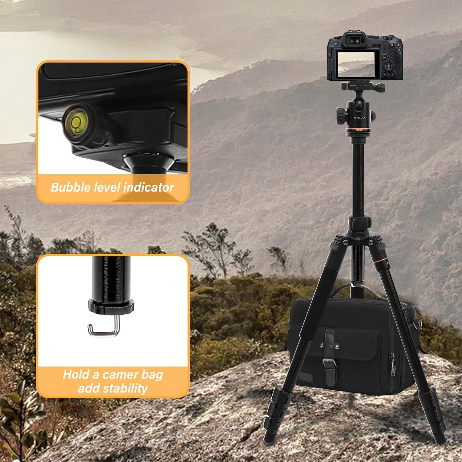 Trípode de Cámara Mosiso 164 cm Aluminio 5 kg Bolsa y Monopie