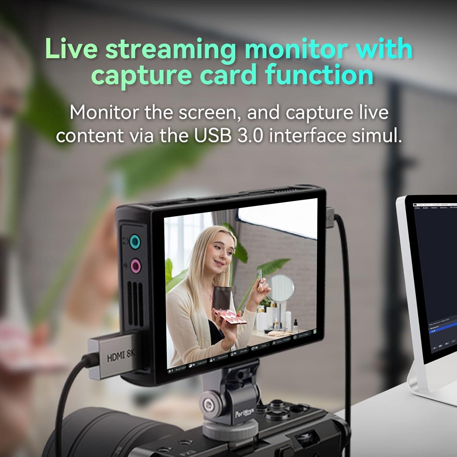 Monitor de Campo Portkeys LH7P 7" 1000nits FHD Control Inalámbrico